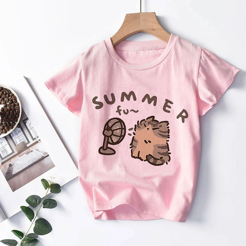 New Clothing Japanese Anime Kid T Shirt Cat Kawaii Manga Children T-shirt Kids Clothes Tshirt Tops Tee Boys Girls Tee Baby Tops