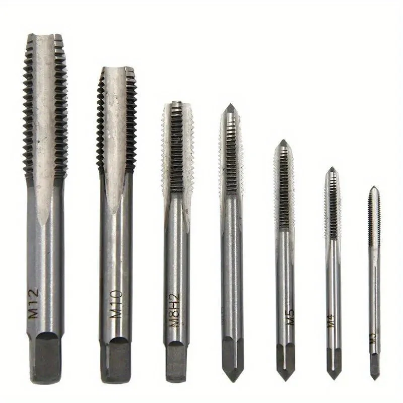 7pc  5pc M3-M12 Hand Tap Square Shank Pointed Straight Groove Thread Tapping Internal Thread Tapping Tool Set