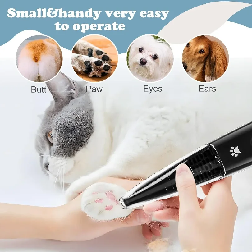 Pet Paw Trimmer for Dog Cat with Vacuum Suction Professional 2 Modes Cordless Electric Dog Grooming Clippers for Cats Paws Face view 4