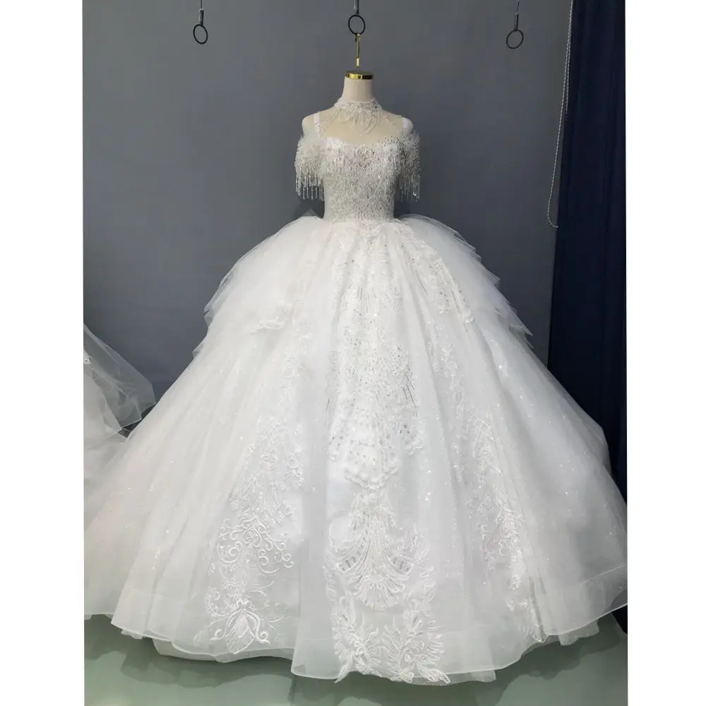 

Kisswhite Bridal Xlove Collection customized Lace Crystals Ball Gown custom made off the shoulder Luxury Wedding Dress