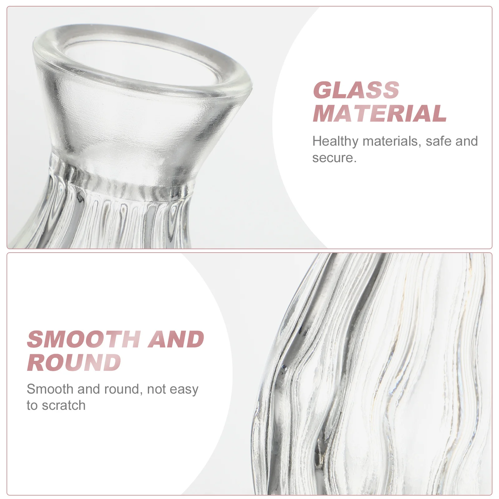 

3Pcs Decorative Opening Jars Glass Diffuser Bottles Refillable Aromatherapy Jars for Fragrance Oil Home Scenting Decoration