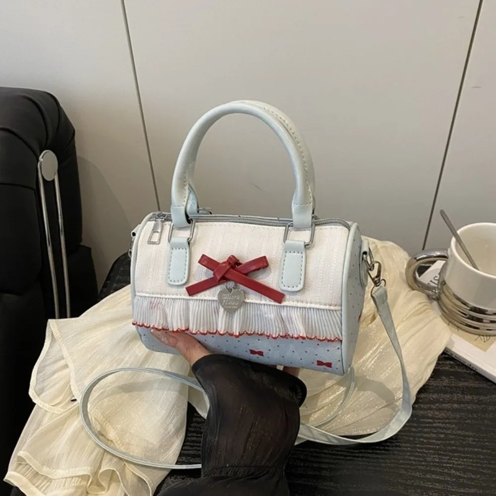 حقيبة يد سويت بولكا دوت بوسطن مقاومة للماء حقيبة بولينج كروس على الطراز الكوري بكتف واحد حقيبة مربعة صغيرة للمدرسة #3