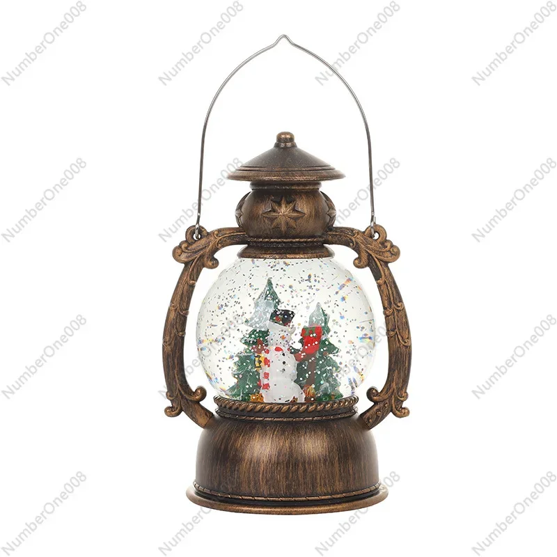 

Трансграничная рождественская музыкальная шкатулка, конский фонарь, рождественская музыкальная шкатулка для инъекций воды, снег, ретро ночник, музыкальная шкатулка, орнамент