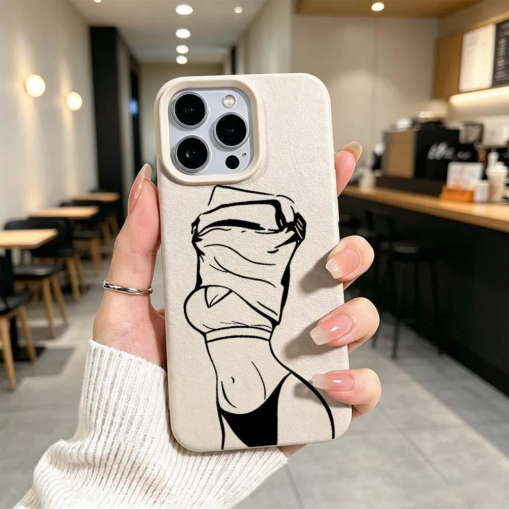 

Cartoon Female Body Patten For iPhone 17 Air 16 16e 15 14 13 12 11 XS Pro Max Plus Anti-Drop Stylish Soft Cover Phone Case