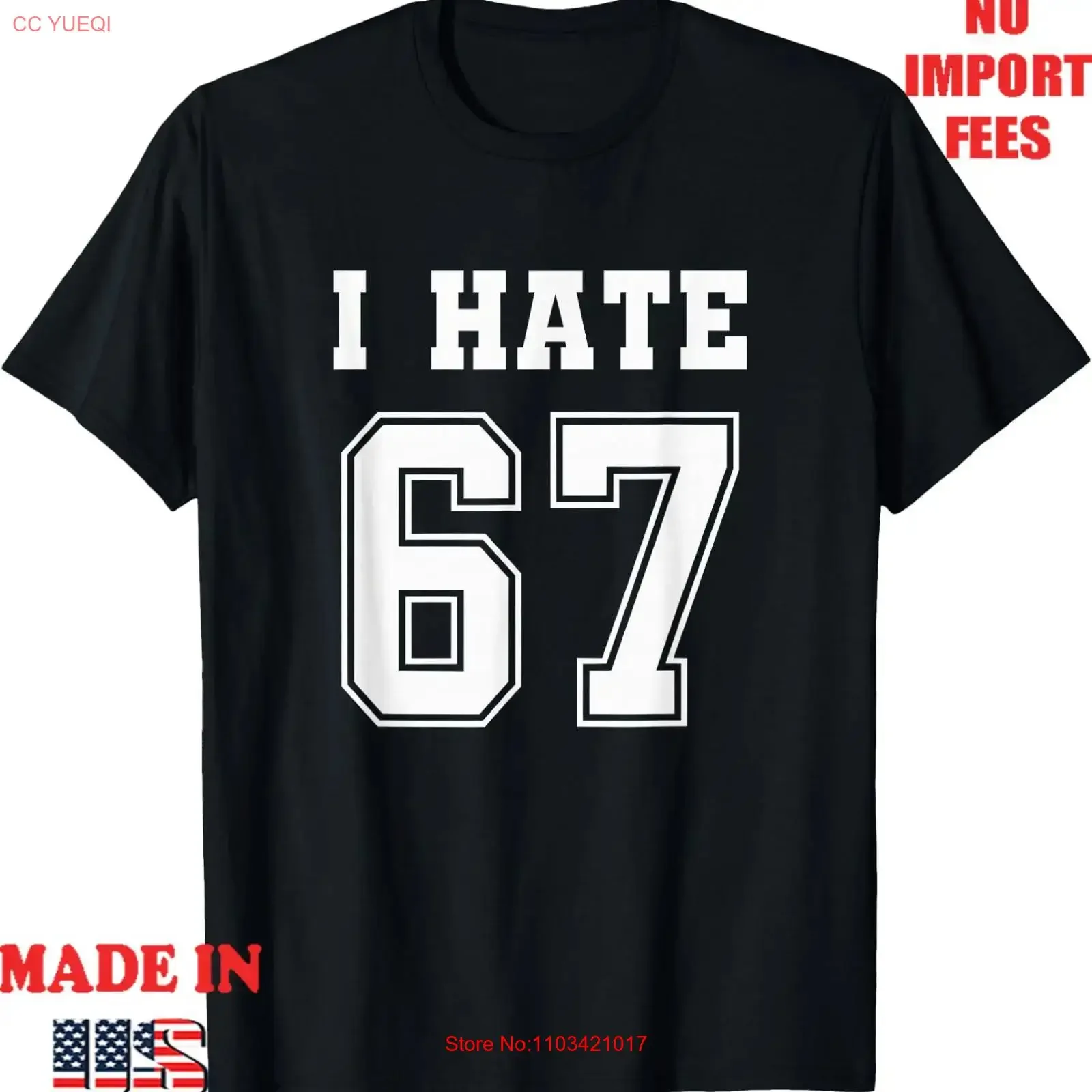 Футболка I Hate 67 Meme Anti 6 7 с забавным принтом Six Seven Slang, винтажная, с эффектом потертости, удобная, с графическим рисунком, для повседневной носки, универсальная