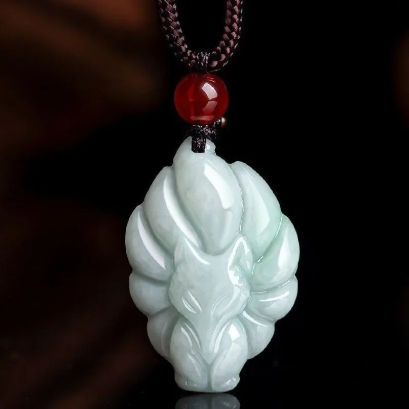 

Новый кулон из нефрита в виде девятихвостой лисы для мужчин и женщин, простой дизайн