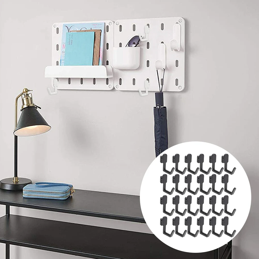 24Pcs Peg Board Accessories Peg Board Accessories Plastic Pegboard Hooks Pegboard Hook Peg Board Tool Organizer