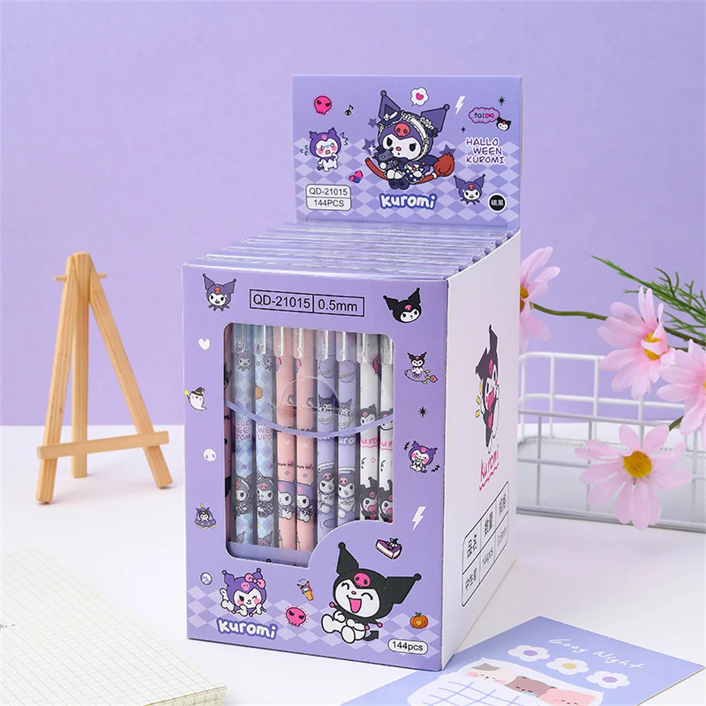 12 adet Hello Kitty Sanrio silinebilir nötr kalem Kawaii Kawaii mi Melody moroll melodi siyah mavi jel kalem sevimli kırtasiye malzemeleri hediyeler