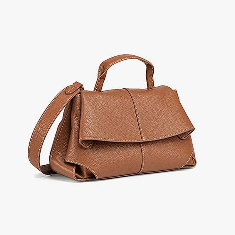 

Hifashion Vintage Cowhide Genuine Leather Handbags For Women 2025 Trend Designer Top Handle Flap Ladies Shoulder Crossbody Bags
