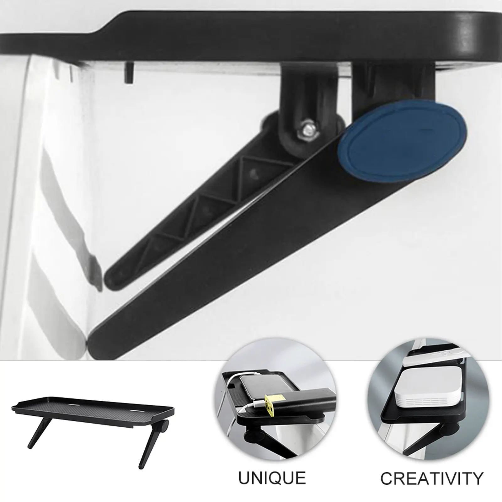 Screen Top Storage Shelf for Monitor and Flat-Panel TV Heavy Duty ABS Fold Flat Design Non-Slip Surface Desktop Organizer Office