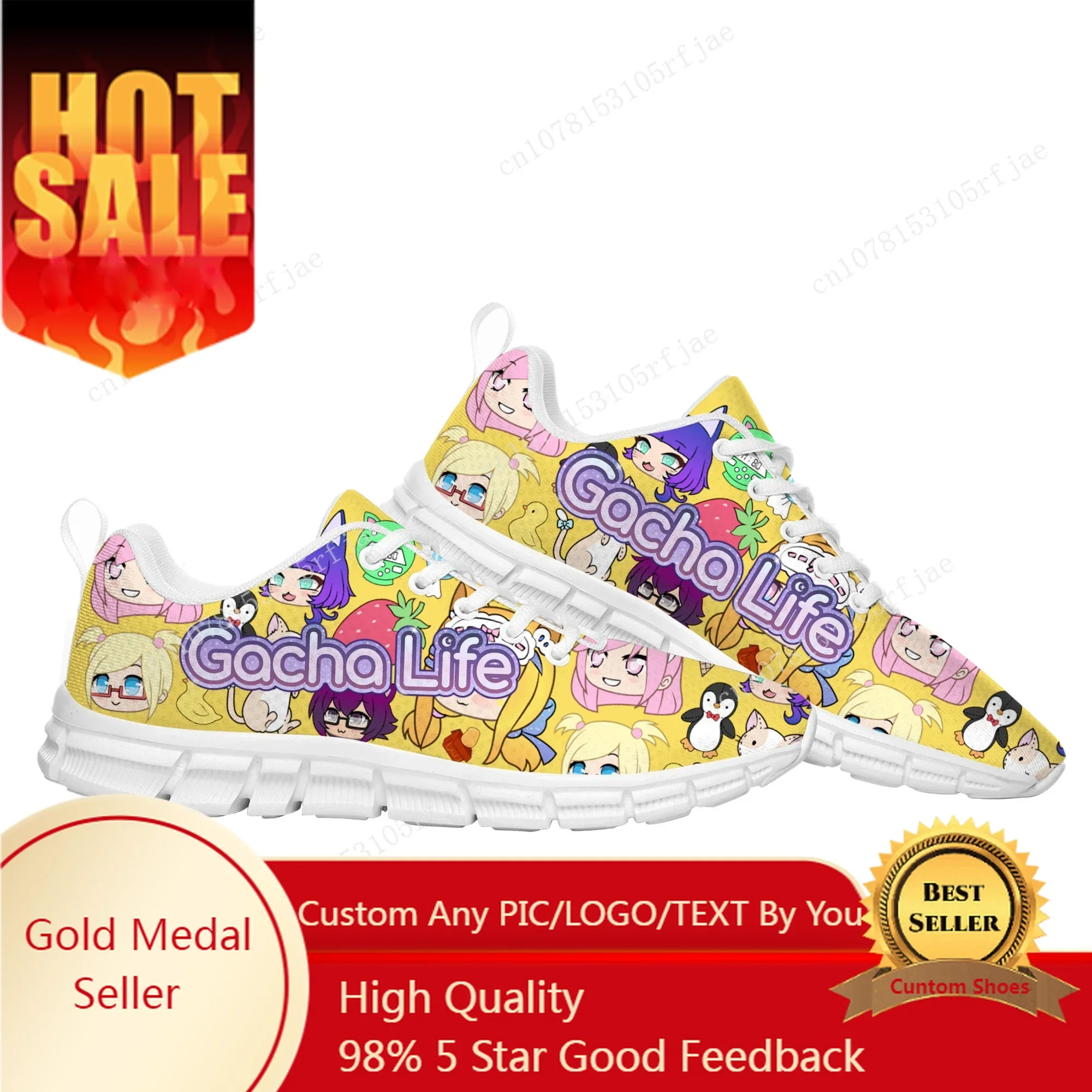 

Gacha Life Sports Hot Custom Shoes Cartoon Game Men Women Teenager Sneaker Fashion Tailor Made Couple Built Shoes