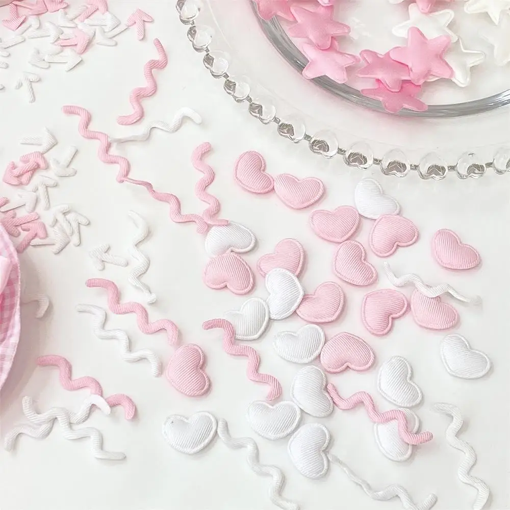 10 قطعة/الحزمة الوردي الأبيض القلب نجوم غطاء البطاقة الديكور DIY بها بنفسك اكسسوارات المواد اليدوية لوازم الخياطة ديكور موجة السهم ديكور #5