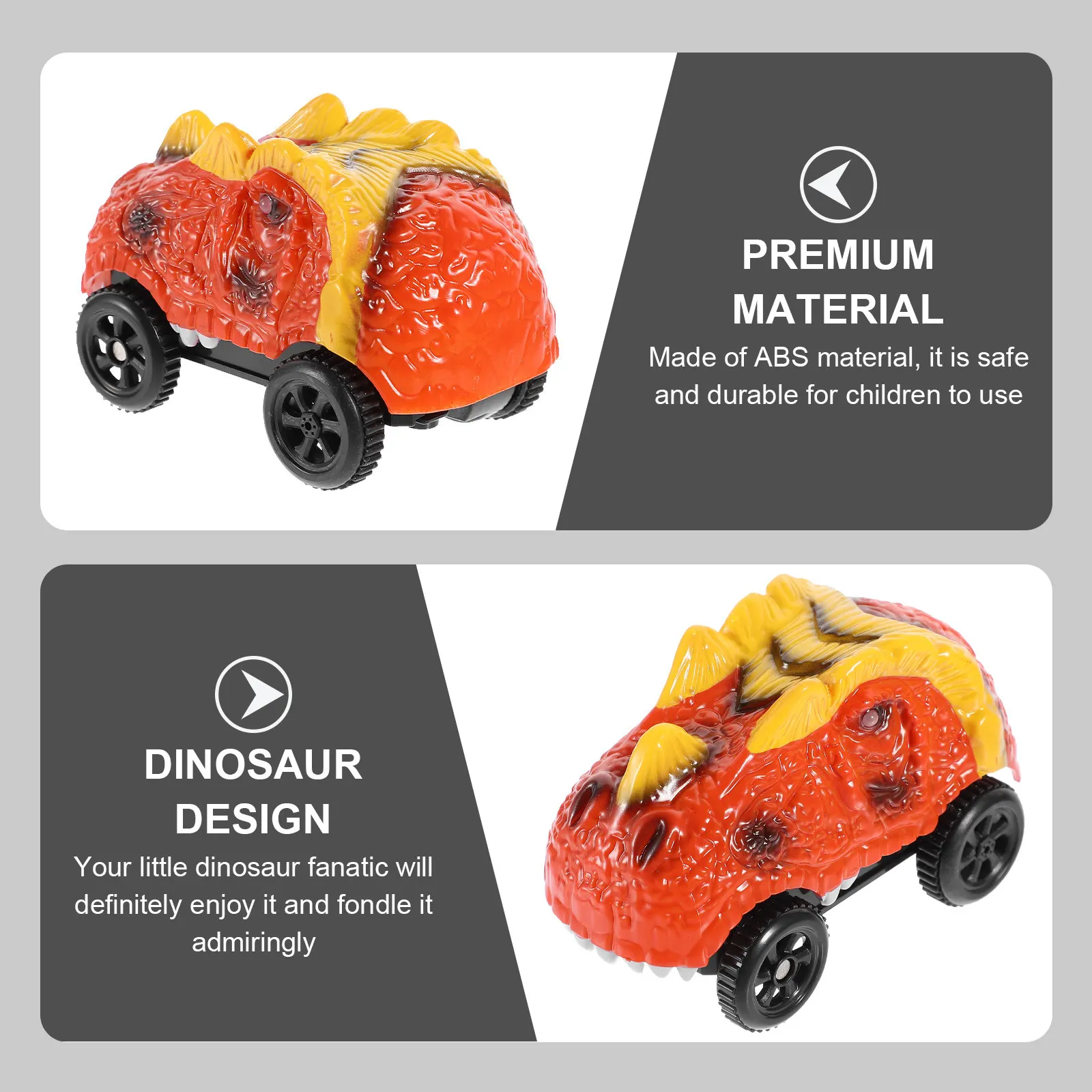

Glowing Dinosaur Electric Track Car Cartoon Racing Vehicle ABS Material Kids Track Plaything Compatible Tracks No