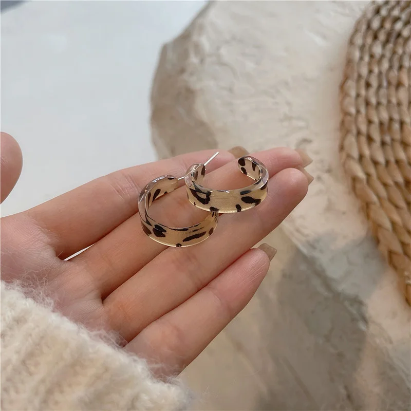 Fashion Leopard Print Acetate Plate Earrings Simple Acrylic Earrings For Women Fashion Jewelry Party Accessories Dropshipping