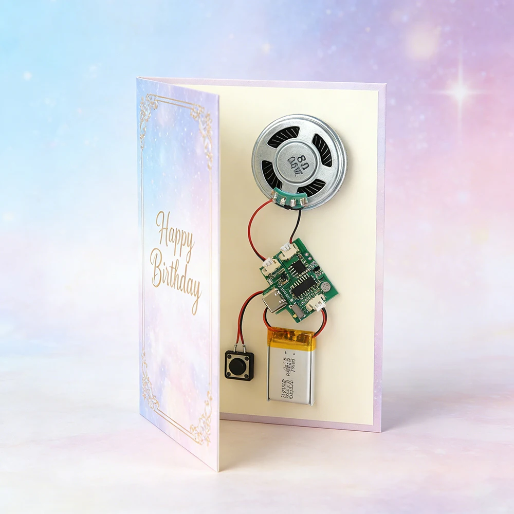 8M MP3 Typ-C Lade- und Audio-Download-Modul mit Ein-Klick-Aufnahmefunktion für DIY-Grußkarten, Pop-up-Bücher, Kühlschrankmagnete und handgemachte Geschenke – Detail 12