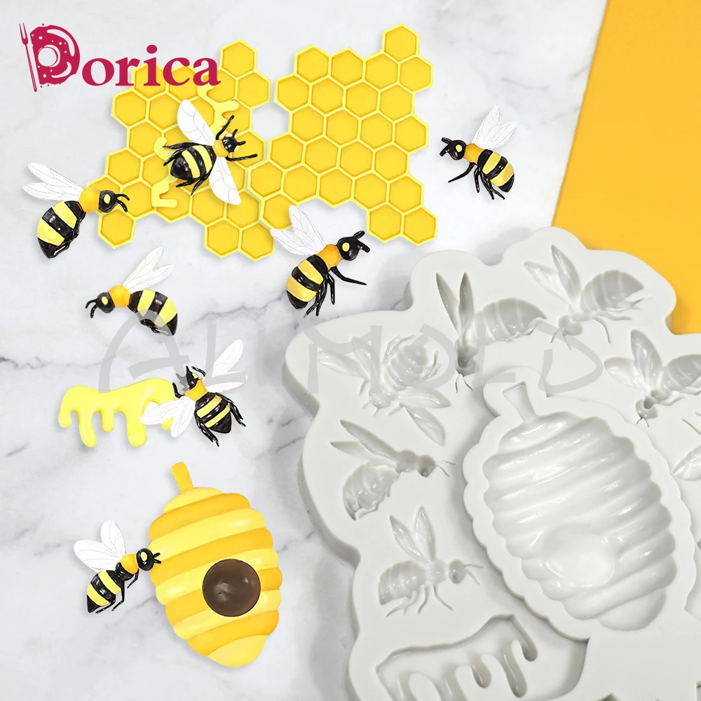 Bee/Honeycomb Fondant Silicone Mold DIY Chocolate Cake Mould Resin Clay Model Cake Decorating Tools Kitchen Baking Accessories