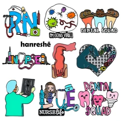 Hanreshe Medical Science Enamel Pins Set Creative Lapel Collar Brooches Badges Wholesale Jewelry for Doctor Nurse Scientist