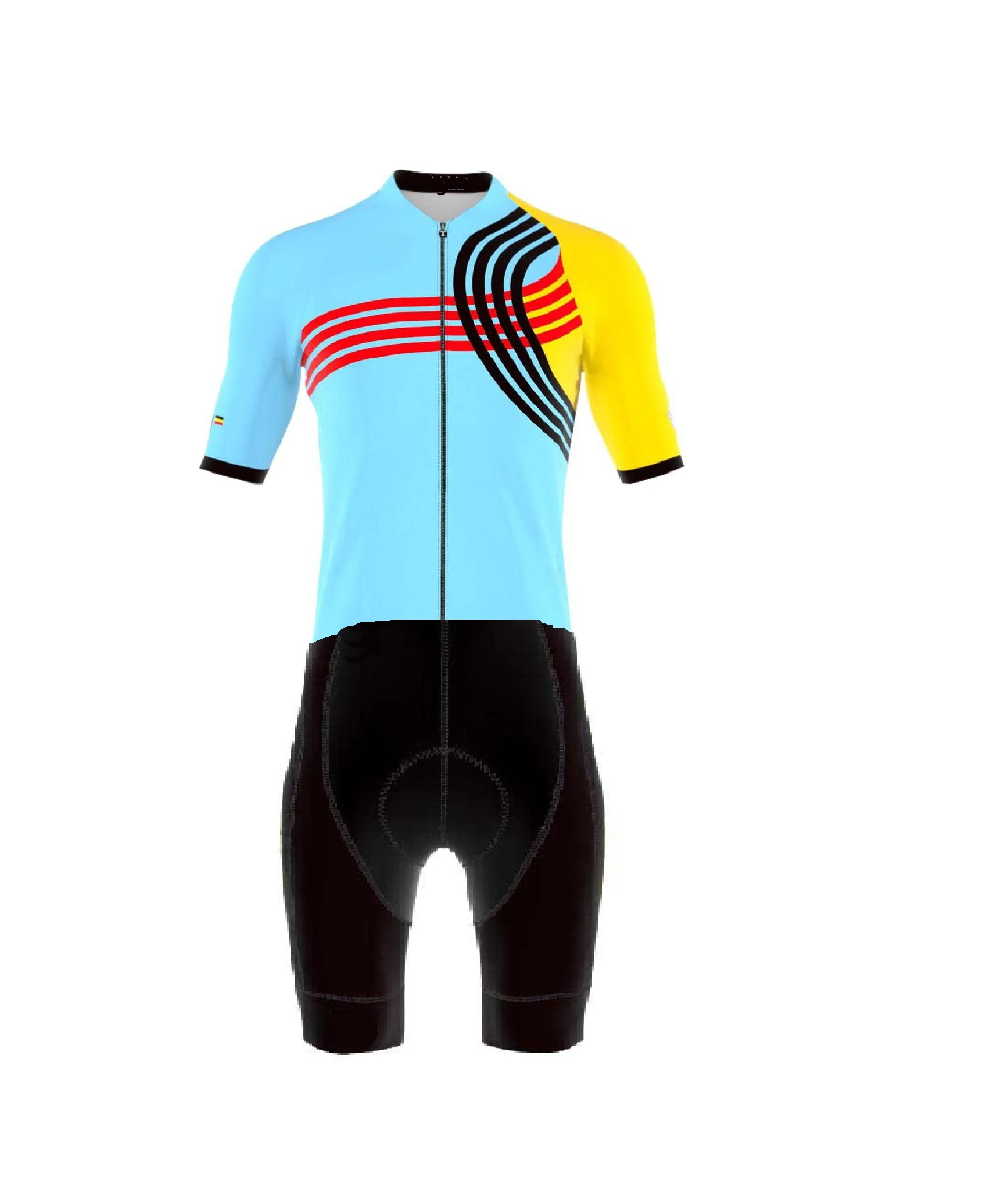 LASER CUT Skinsuit 2024 BELGIUM TEAM BLUE Bodysuit SHORT Cycling Jersey Bike Bicycle Clothing Maillot Ropa Ciclismo