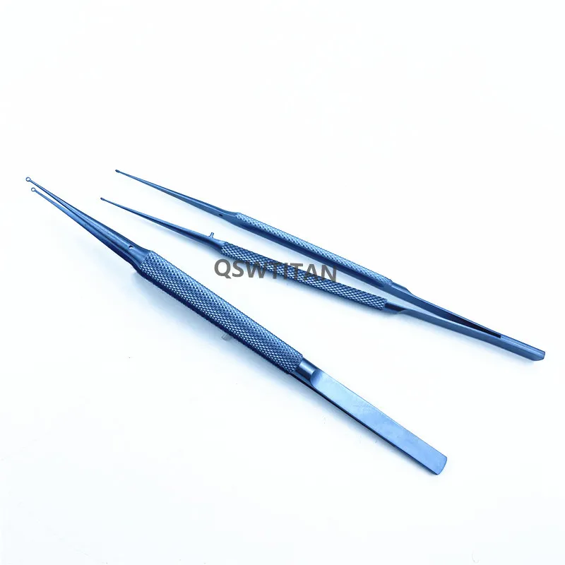 Ring Tip Forceps Ophthalmic Tweezers Micro Fine Whole Ring Tip 14/18cm Titanium Ent Plastic Surgery Instrument 1pcs