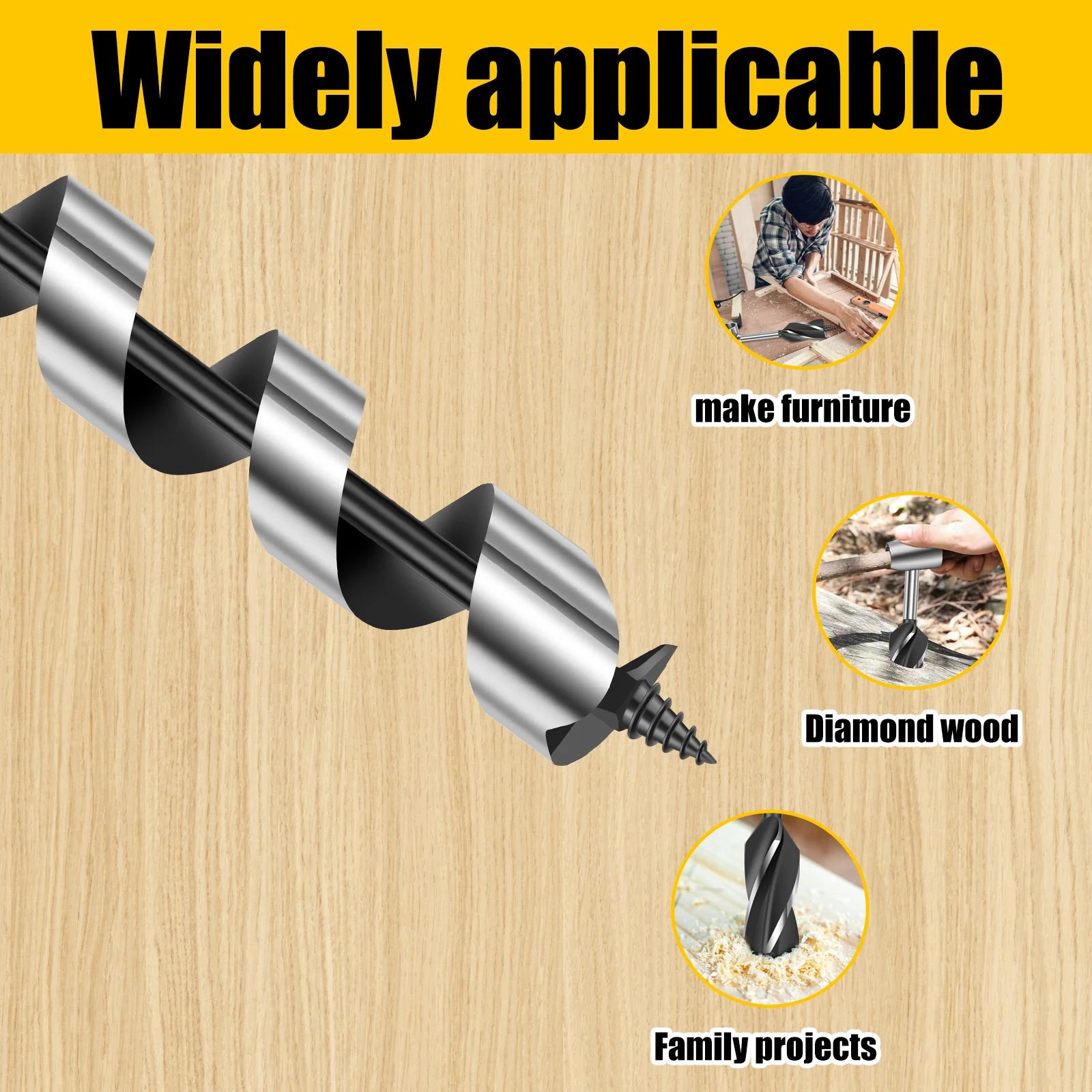 Ручная дрель из углеродистой стали, ручная шнековая дрель, портативное сверло для выживания, саморезание, дерево для выживания, 26 мм, дырокол, инструмент для кемпинга
