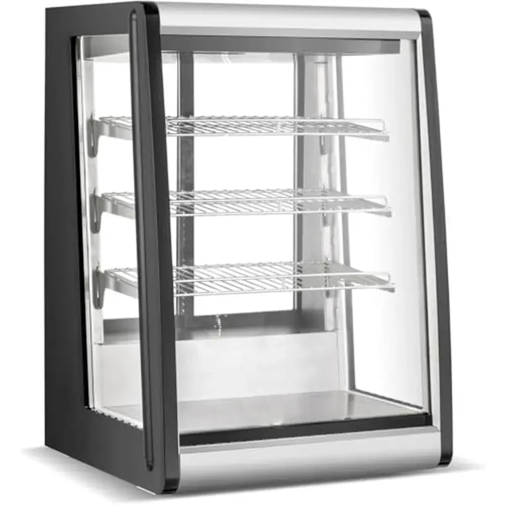 Commercial Refrigerator LED Lighting Black Stainless Steel Adjustable Shelves Rust-Resistant Two Advanced Temp Control 3-Sided