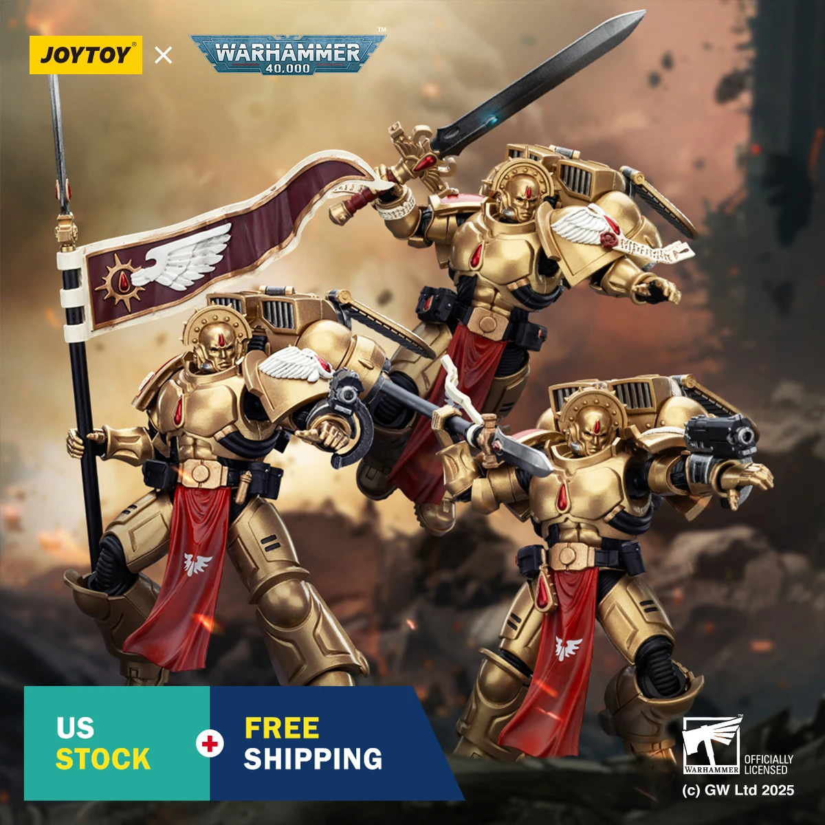 

HIPLAY JOYTOY Blood Angels Sanguinary Guard с Angelus Boltgun и Encarmine Spear, фигурка в масштабе 1/18