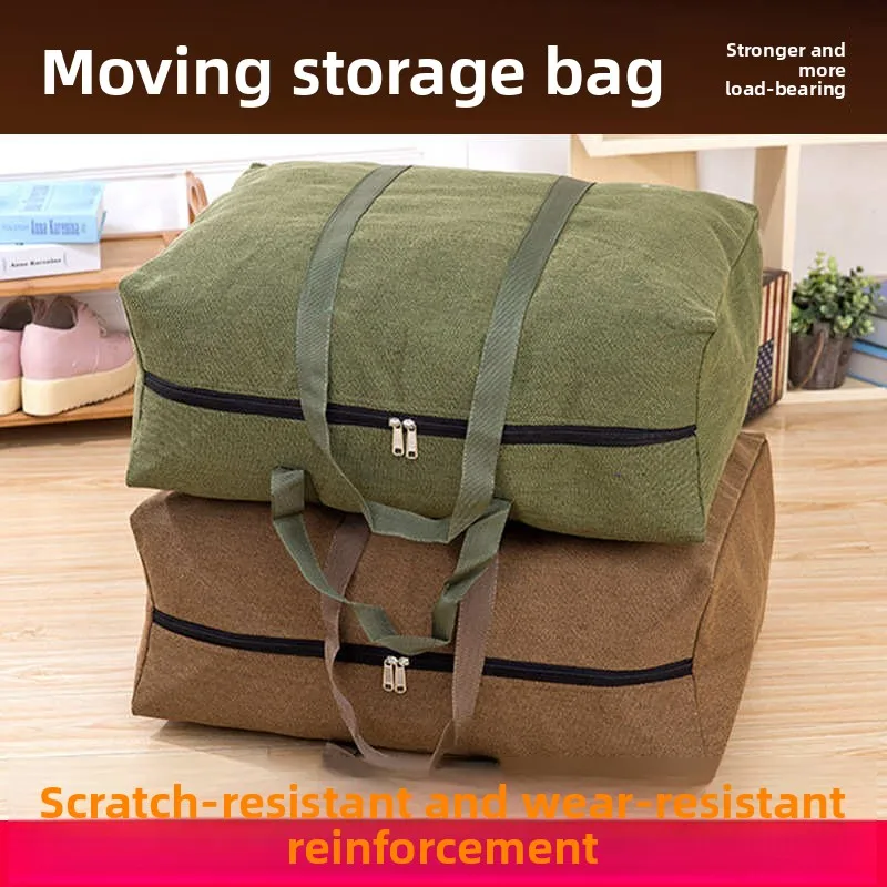 

Extra Large Capacity Canvas Travel Bag Thickened Hemp Luggage Bag Wear-resistant Dustproof Moisture-proof Moving Bag Cloth Ba...