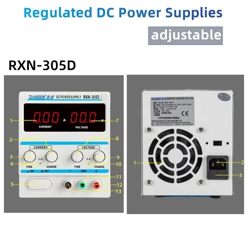 

Регулируемый лабораторный источник питания, 30 В, 5 А, постоянный ток, регулятор переменного напряжения, ремонт RXN-305D для зарядки аккумулятора телефона PCB