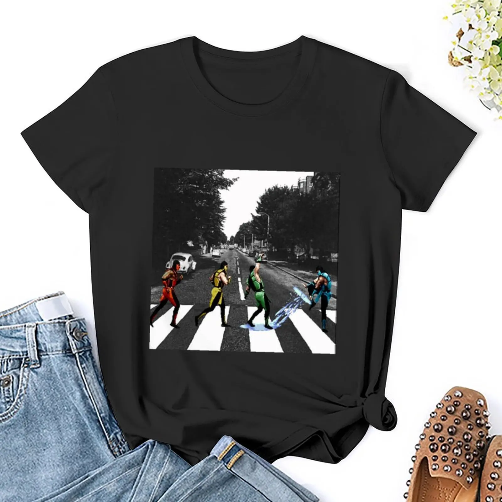 Kombat Road T-Shirt Korte Mouw T-Shirt Dames Zomertops Shirts Grafische T-Shirts Voor Dames