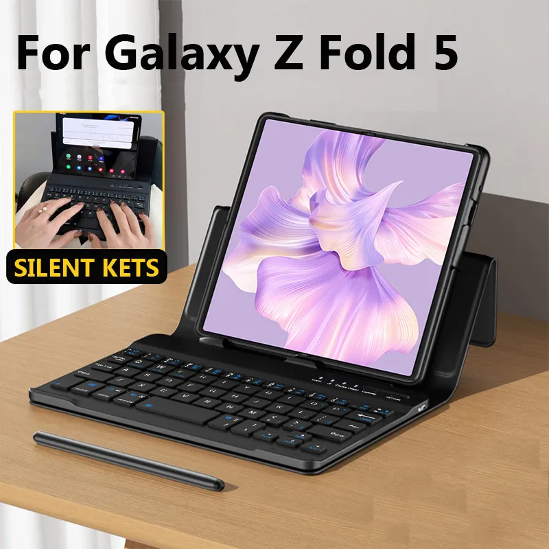 

Case for Samsung Galaxy Z Fold 5 Fold4 3 2 1 Bluetooth Wireless Keyboard with Capacitive Pen for Samsung Galaxy Z Fold5 Stylus