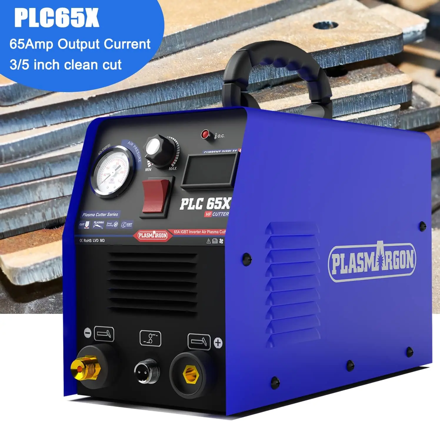 65 AMP Plasma Cutter PLC65 DC Inverter IGBT Tech -Precise Metal Cutting machine