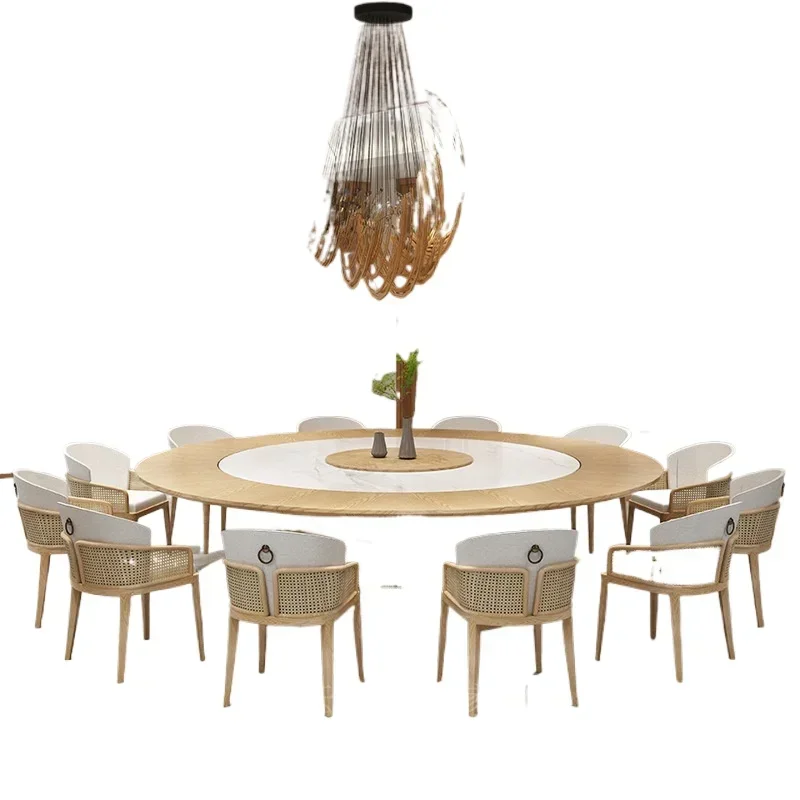 Hotel restaurant electric meal, combination box with turntable rock slab large round table