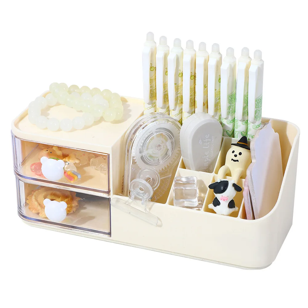 Cute Pen Holder Storage Box Organizer Drawer-type Desktop Stationery Storage Box Kawaii MINISO Kuromi Pen Storage Holder Stand