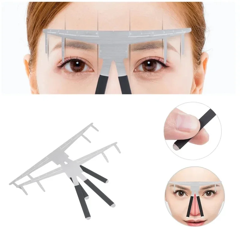 

1pcs Microblading Eyebrow Tattoo Stencil Ruler Three-point Positioning Balance Caliper Brow Ruler Makeup Measurement Tools