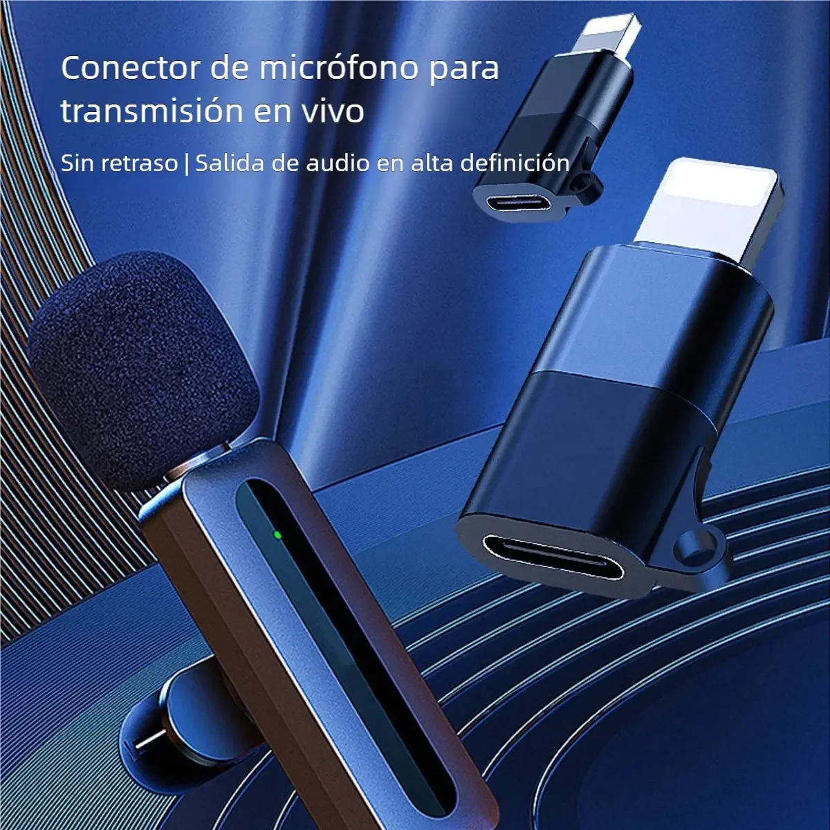 USB-Typ-C-OTG-Adapter, 8-polig, unterstützt Lavalier-Mikrofon, Laden und Musik – Plug & Play für Live-Streaming, Podcasting, Videoaufnahmen – Detail 3