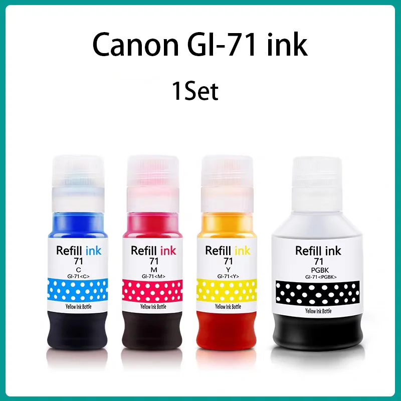 

1Set For Canon GI-71 Ink C anon G1020 G2020 G3020 G3060 G1220 G2260 G3260 G2160 Printer Ink
