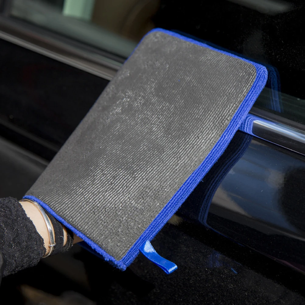 

Mud Gloves Microfiber Cleaning Cloth Car Drying Towel Wash Blue Lint Free Scratch Safe Home Vehicle RV Motorcycle Boat