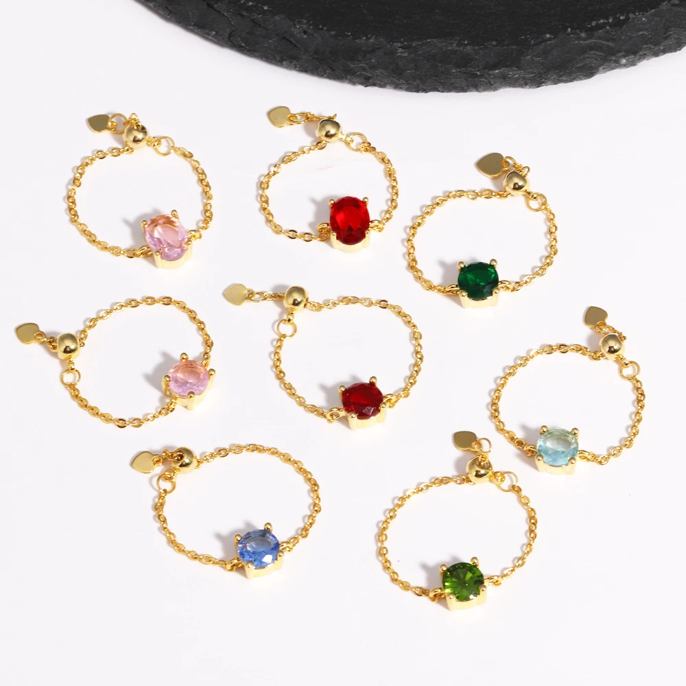 Runde CZ Ringe für Frauen Einstellbar mit Verschiedenen Farben Zirkon Gold Silber Farbe Mode Schmuck für Party Anillos Mujer