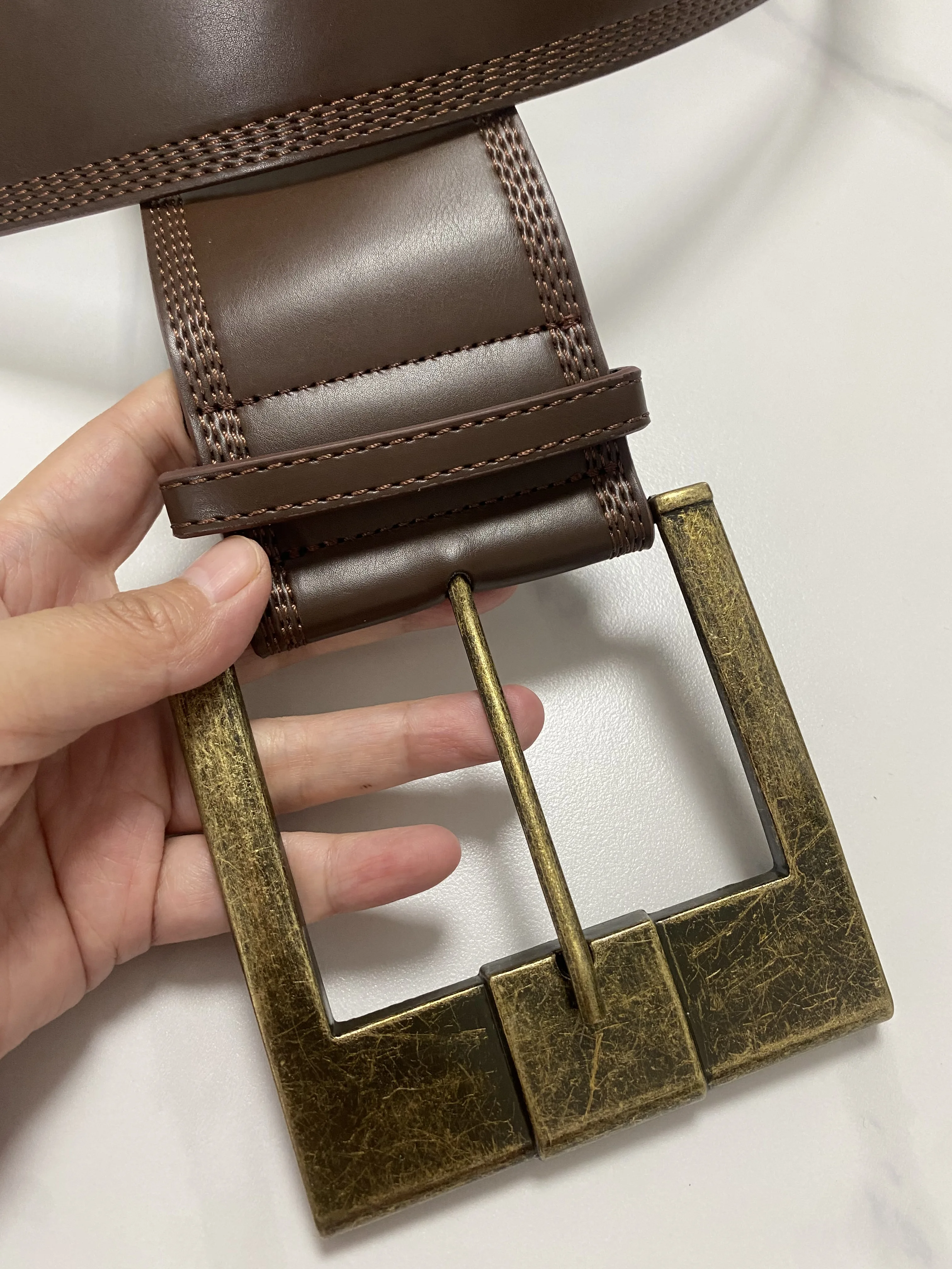 Women\'s Runway Fashion Vintage PU Leather Cummerbunds Female Dress Corsets Waistband Belts Decoration Wide Belt R187