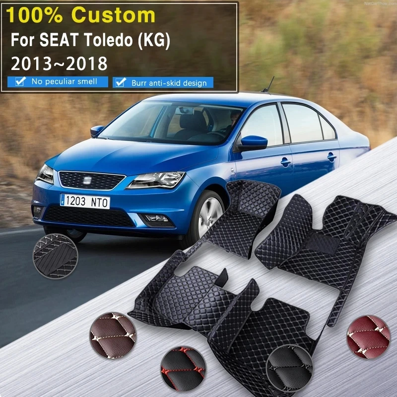 

Car Floor Mats For SEAT Toledo KG 2013~2018 Waterproof Akcesoria Samochodowe Car Mats Floor Alfombra Para Auto Car Accessories