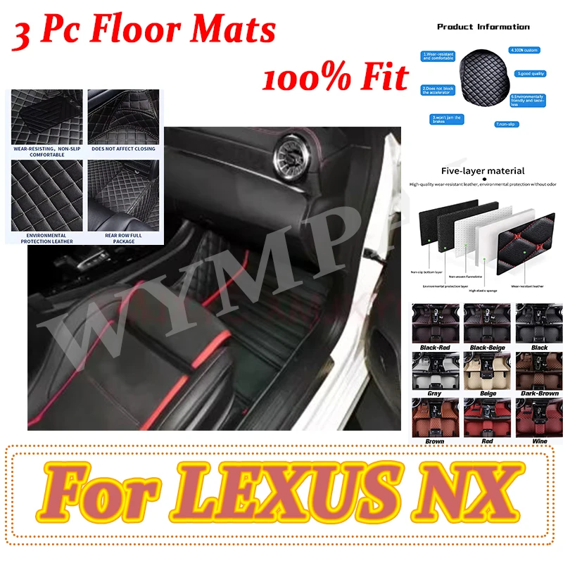 

Luxury Car floor mats for LEXUS NX series 200 300h 300 200t 2015 2016 2017 2018 2019 2020 Custom auto foot Pads automobile mats