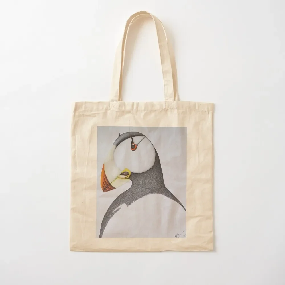 Horned Puffin By Colleen Bowser Tote Bag Shopper handbag the tote bag Women bags Tote Bag