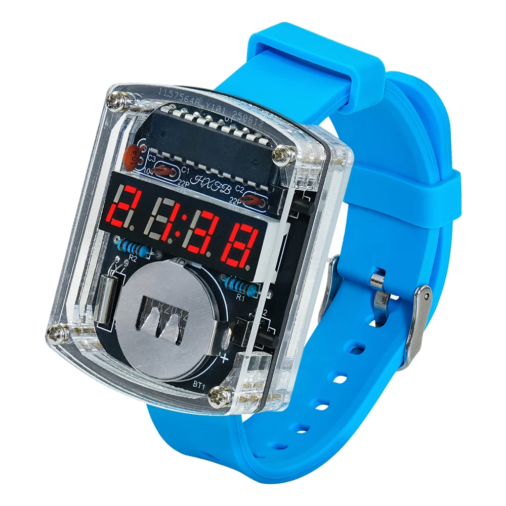 New DIY LED Digital Tube Watch Kit Soldering Practice Component Microcontroller Electronic Clock 12/24-Hour Format