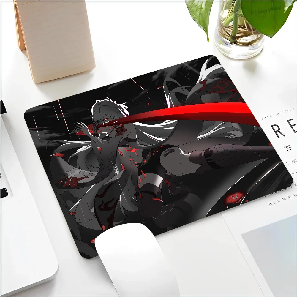 Acheron-Honkai Star Rail Mousepad, pequeno mouse pad LockEdge para gamers, almofada de mesa de computador, borracha antiderrapante retangular