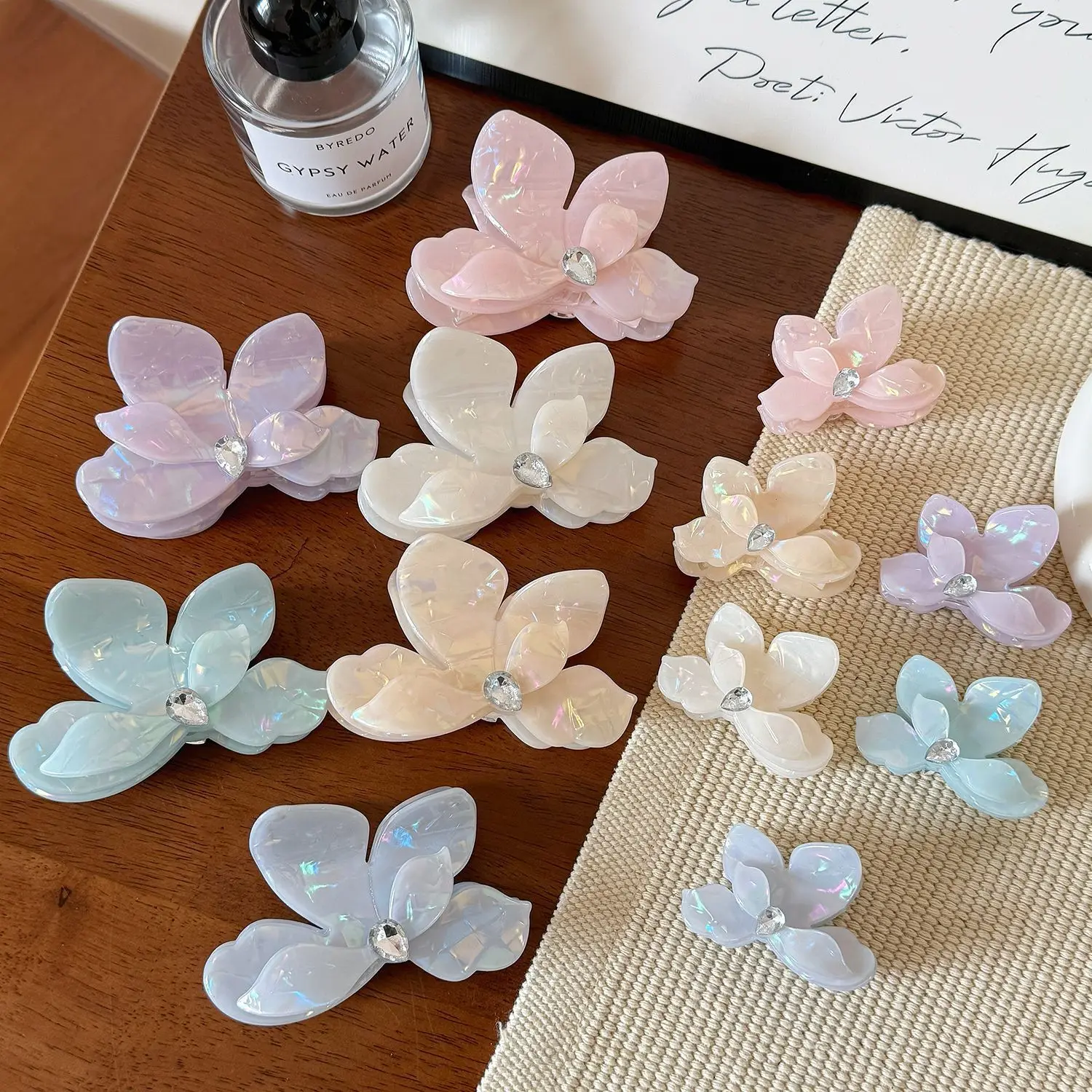 الفاخرة خلات مشبك شعر للنساء كريستال حجر الراين زهرة كليب اللؤلؤ القرش كليب أنيقة حفل زفاف إكسسوارات الشعر هدية