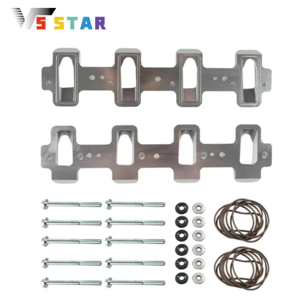 

551316 LS Cathedral Port Cylinder Head To Rectangle Port 90mm 130mm Intake Manifold For LS3 LSA ZL1 CTS-V Black Sliver EM-1021