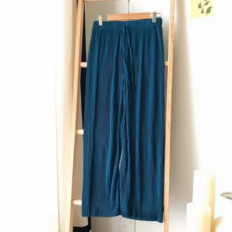Pantalon ample à jambes larges pour femmes, élastique, taille haute, décontracté, mode coréenne, élégant, Streetwear Y2k, printemps été
