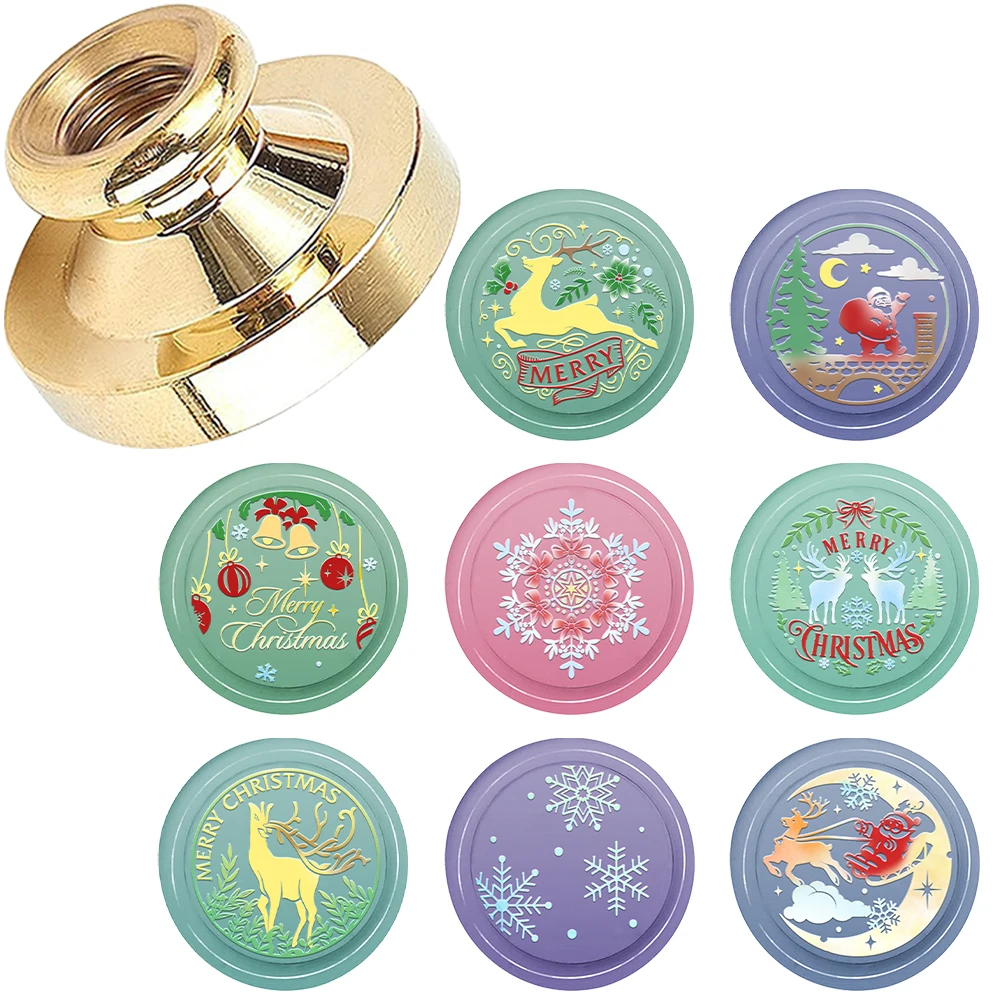 Christmas collection of removable brass wax stamp for decorating Christmas envelopes,Christmas party invitations,Christmas gifts