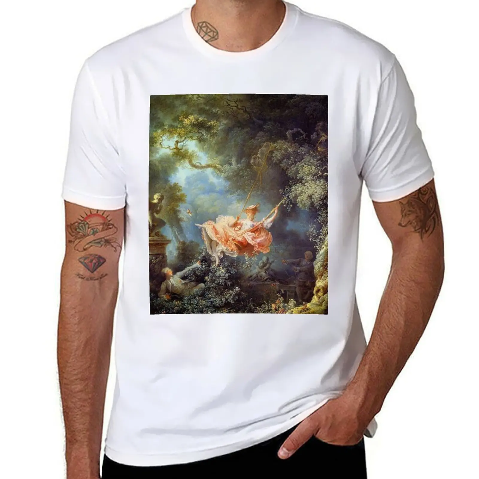 

Jean-Honoré Fragonard - The Swing T-Shirt black cotton t-shirt plain for man package t shirts for man slim fit T-Shirt