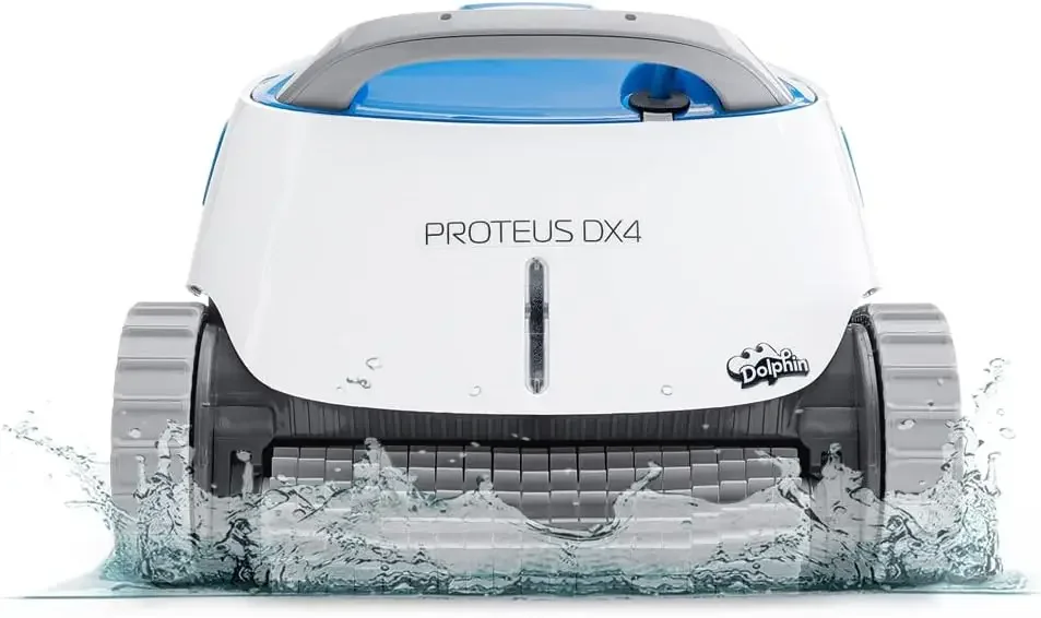 Proteus DX4 Automatic Robotic Pool Vacuum Cleaner, Wall Climbing, Waterline Scrubber Brush, Ideal for In-Ground Pool up to 50